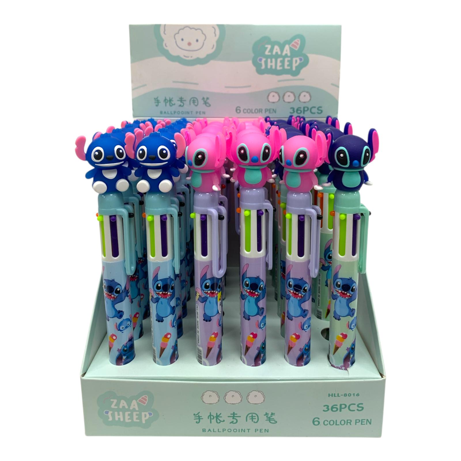 Stitch Giveaways 6 Color Pen Assorted Model 8016 || قلم حبر 6 لون ستيتش للتوزيعات موديلات متنوعة 8016