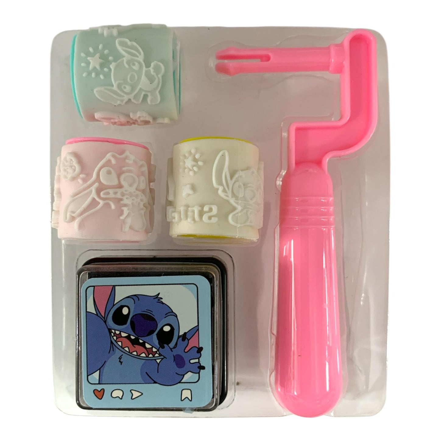 Stitch Weel Set Pink Color || رول طباعة ستيتش لون وردي