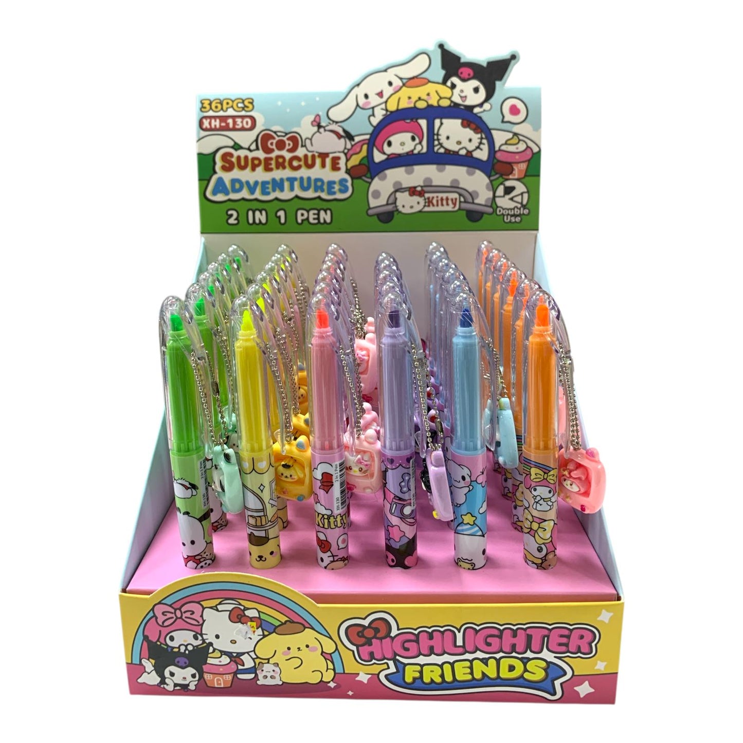 Kuromi Giveaways 2 in 1 Highlighters and Pen Assorted Model 130 || قلم و هايلايتر 2 في 1 كورومي للتوزيعات موديلات متنوعة 130