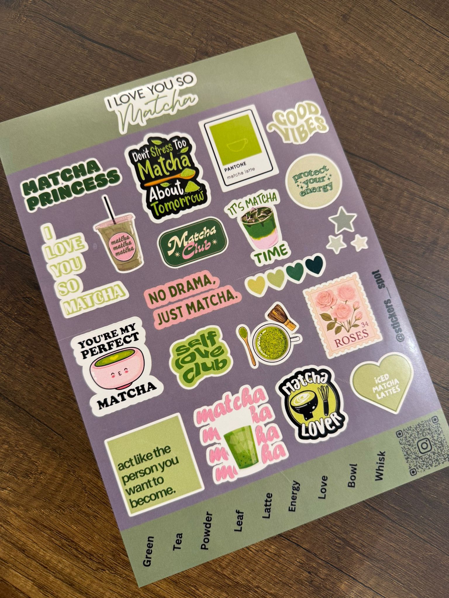 Stickers Spot I Love You So Matcha || ستيكرات ماتشا