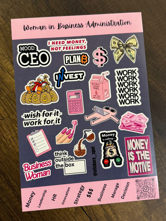 Stickers Spot Women in Business Administration || ستيكرات سيدات في ادارة الاعمال
