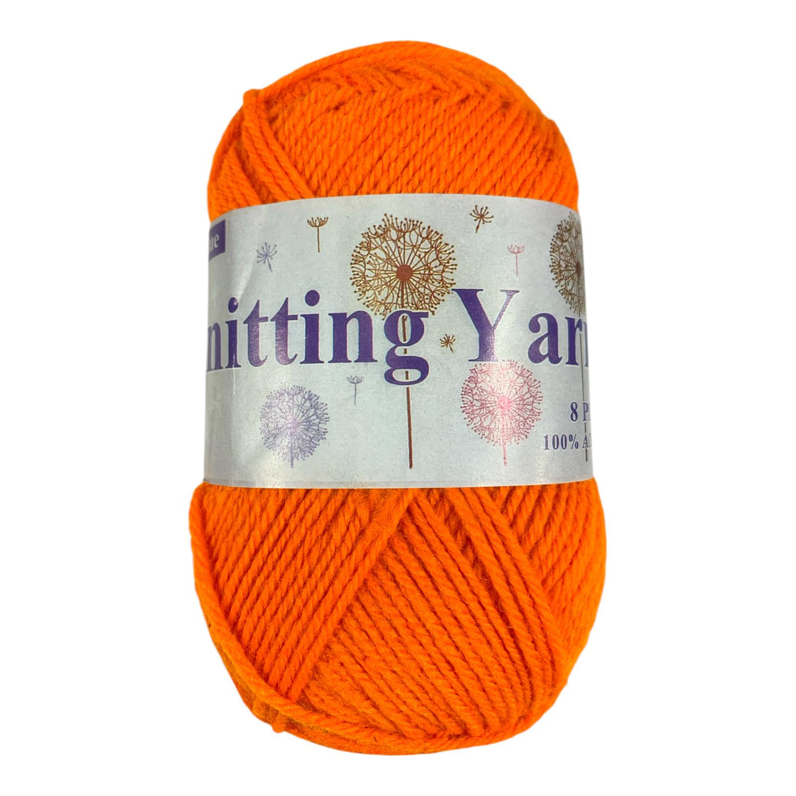 Orange Wool Knitting Yarn DIY Crochet || خيط صوف للاشغال اليدوية والكروشيه حجم كبير لون برتقالي