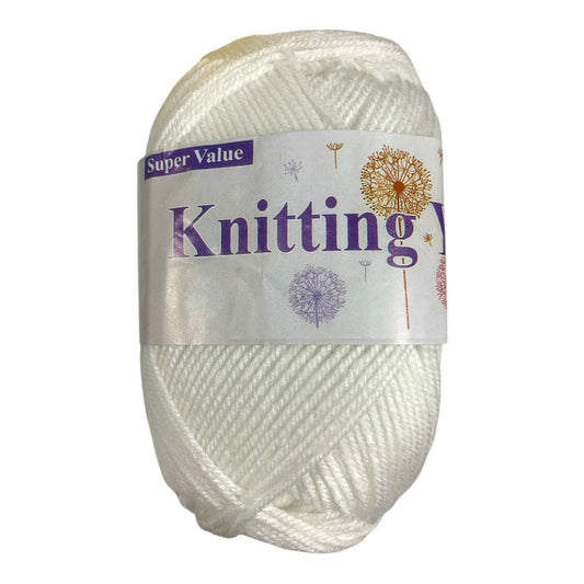 White Wool Knitting Yarn DIY Crochet || خيط صوف للاشغال اليدوية والكروشيه حجم كبير لون ابيض