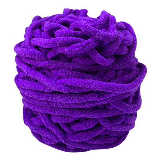 Purple Chunky Chenille Yarn Super Soft & Plush || خيط صوف ناعم حجم كبير لون بنفسجي