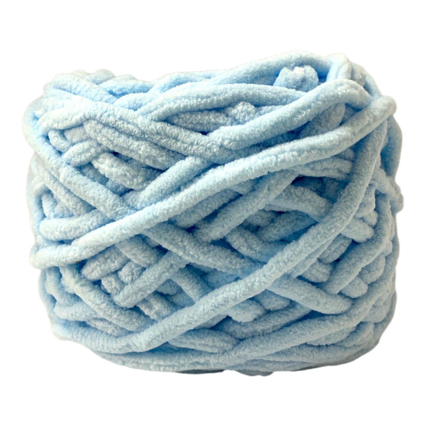 Sky Blue Chunky Chenille Yarn Super Soft & Plush || خيط صوف ناعم حجم كبير لون ازرق سماوي