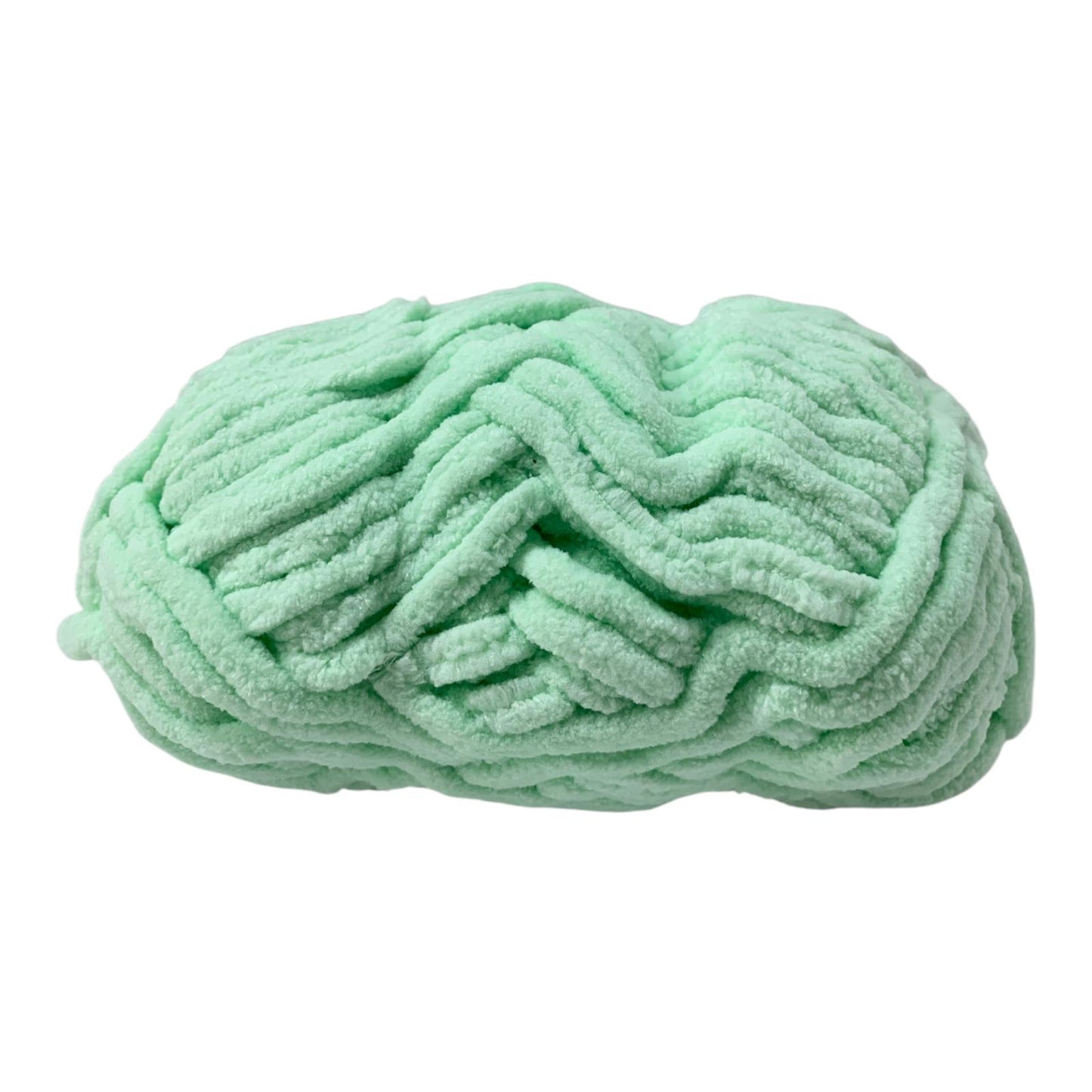 Green Chunky Chenille Yarn Super Soft & Plush || خيط صوف ناعم حجم كبير لون اخضر