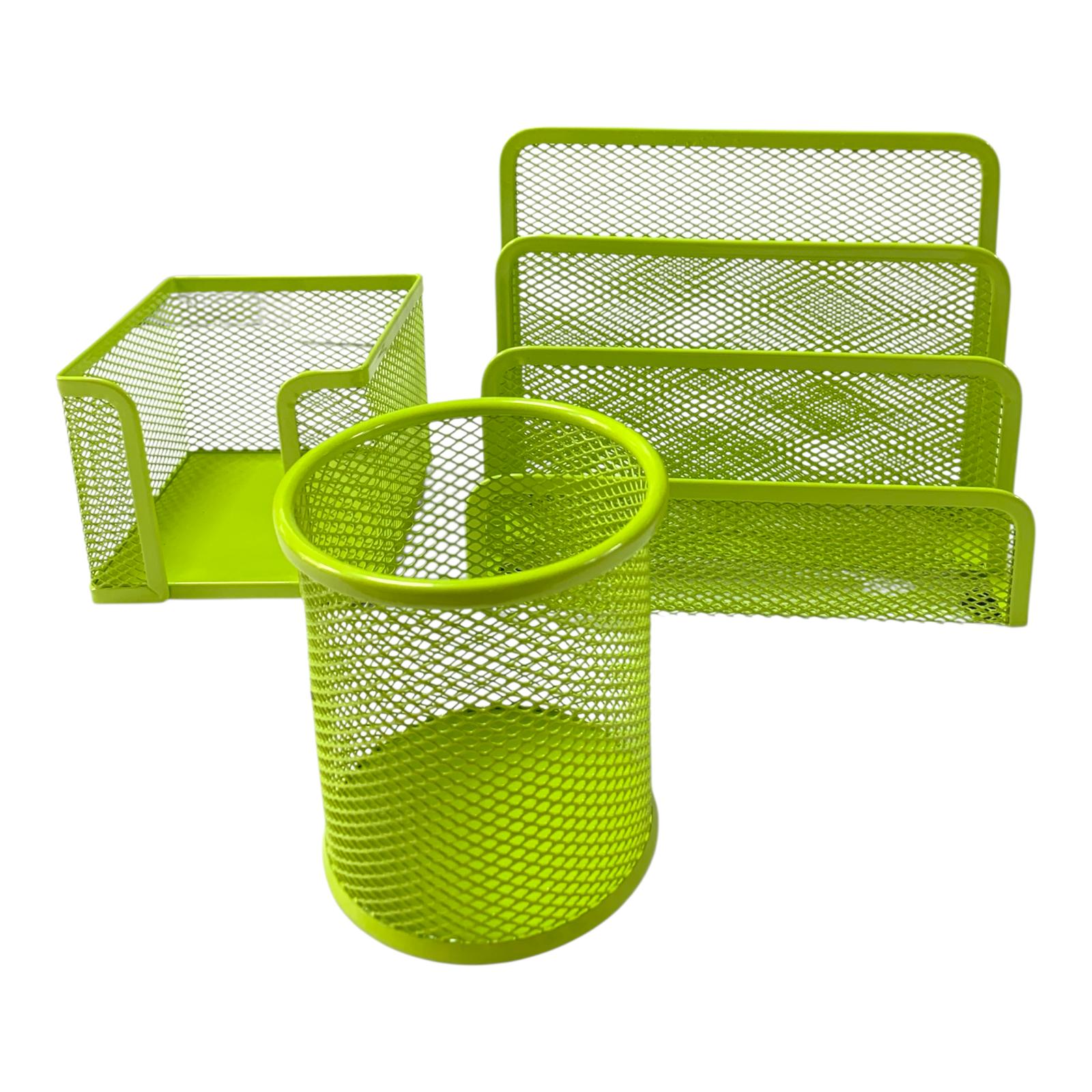Mint Green Mesh Desktop Set 3 Pcs || طقم مكتب شبك ٣ قطع لون أخضر