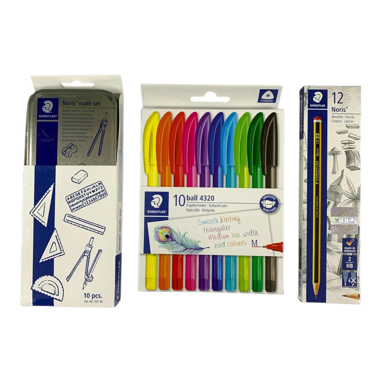 Staedtler Stationery Offer 32 Pcs Pencils + Pens + Math Set || عرض قرطاسية ستدلر 32 قطعة اقلام رصاص ز اقلام حبر و علبة هندسة