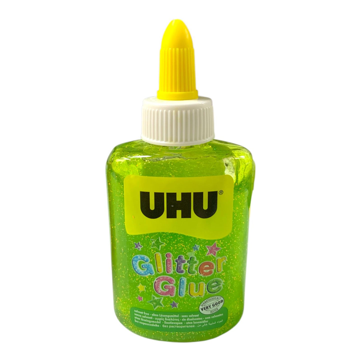 UHU Colored Liquid Glitter Glue 90g Green Color || صمغ يوهو سائل ملون زري 90 جرام لون أخضر