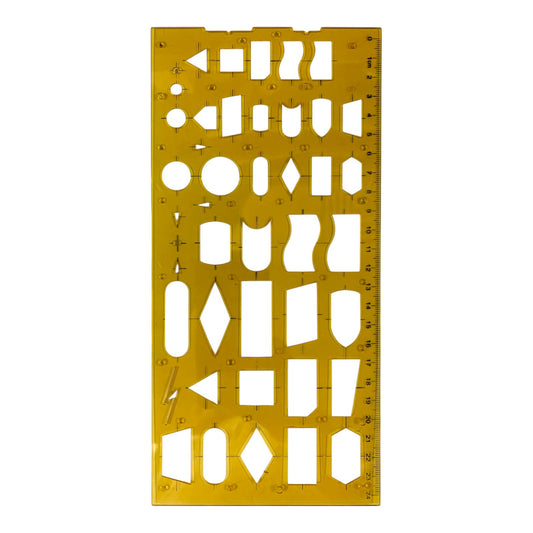 Engineering Technical Symbols Ruler Stencil #1 || مسطرة ستنسل رموز هندسية #1