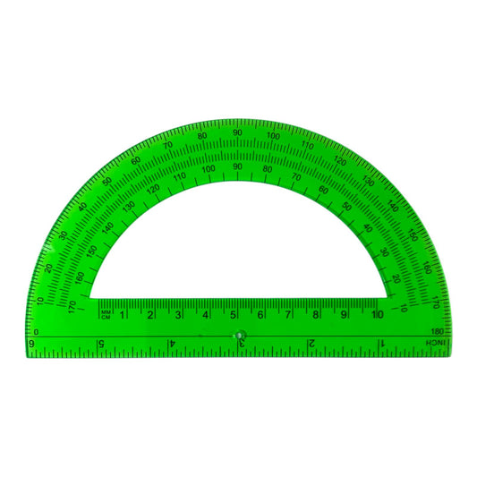 A&T Protractor 180 Degrees Green Color || منقلة اي اند تي 180 درجة نصف دائرة لون أخضر
