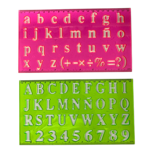 A&T 2 Piece Drawing Set English Letters and Numbers || مساطر اي اند تي فنية 2 قطعة احرف و ارقام انجليزي