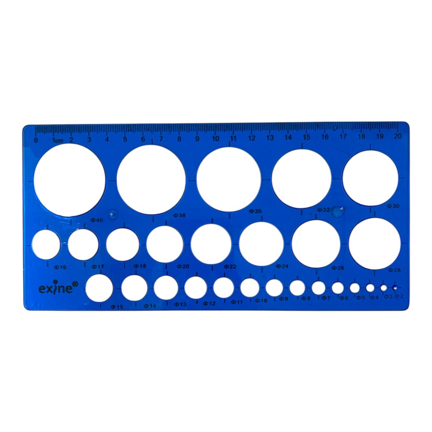 A&T Drawing Ruler Stencil 27 Circle Blue Color || مسطرة ستنسل اي اند تي دوائر 27 دائرة لون ازرق