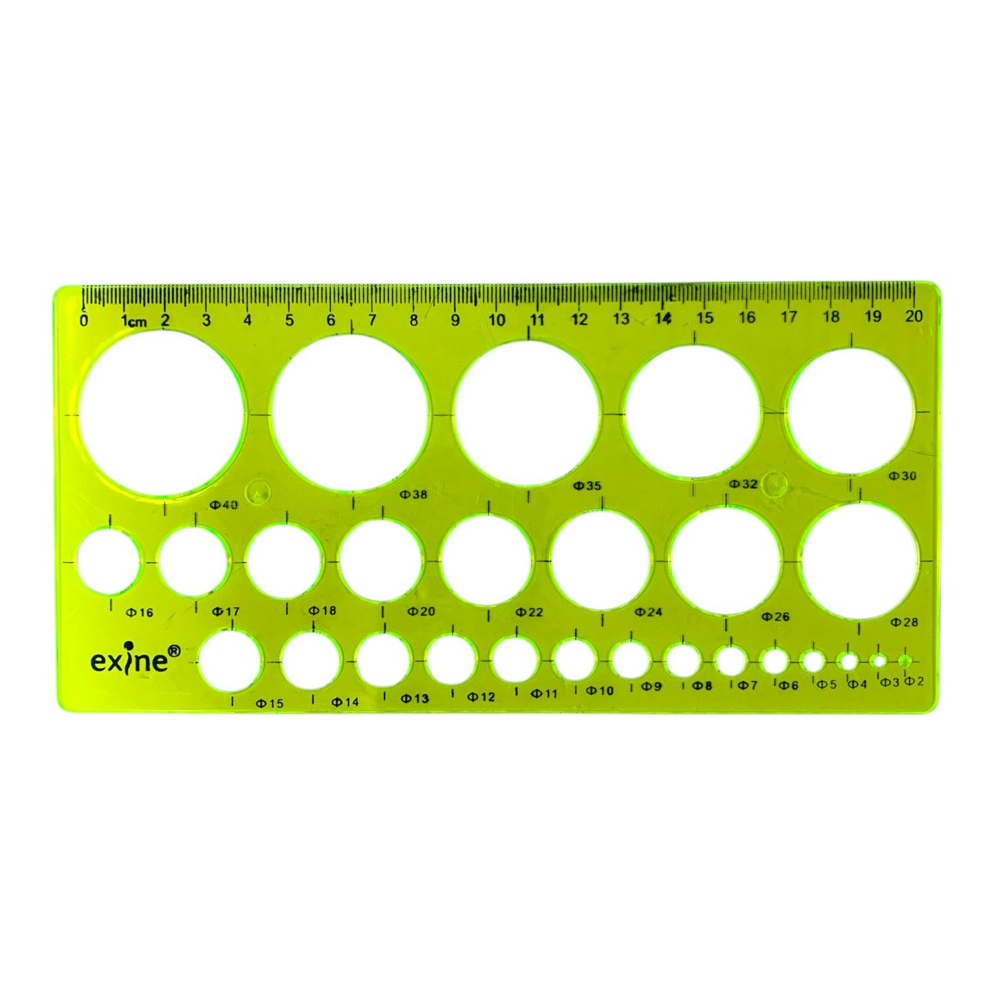 A&T Drawing Ruler Stencil 27 Circle Green Color || مسطرة ستنسل اي اند تي دوائر 27 دائرة لون أخضر