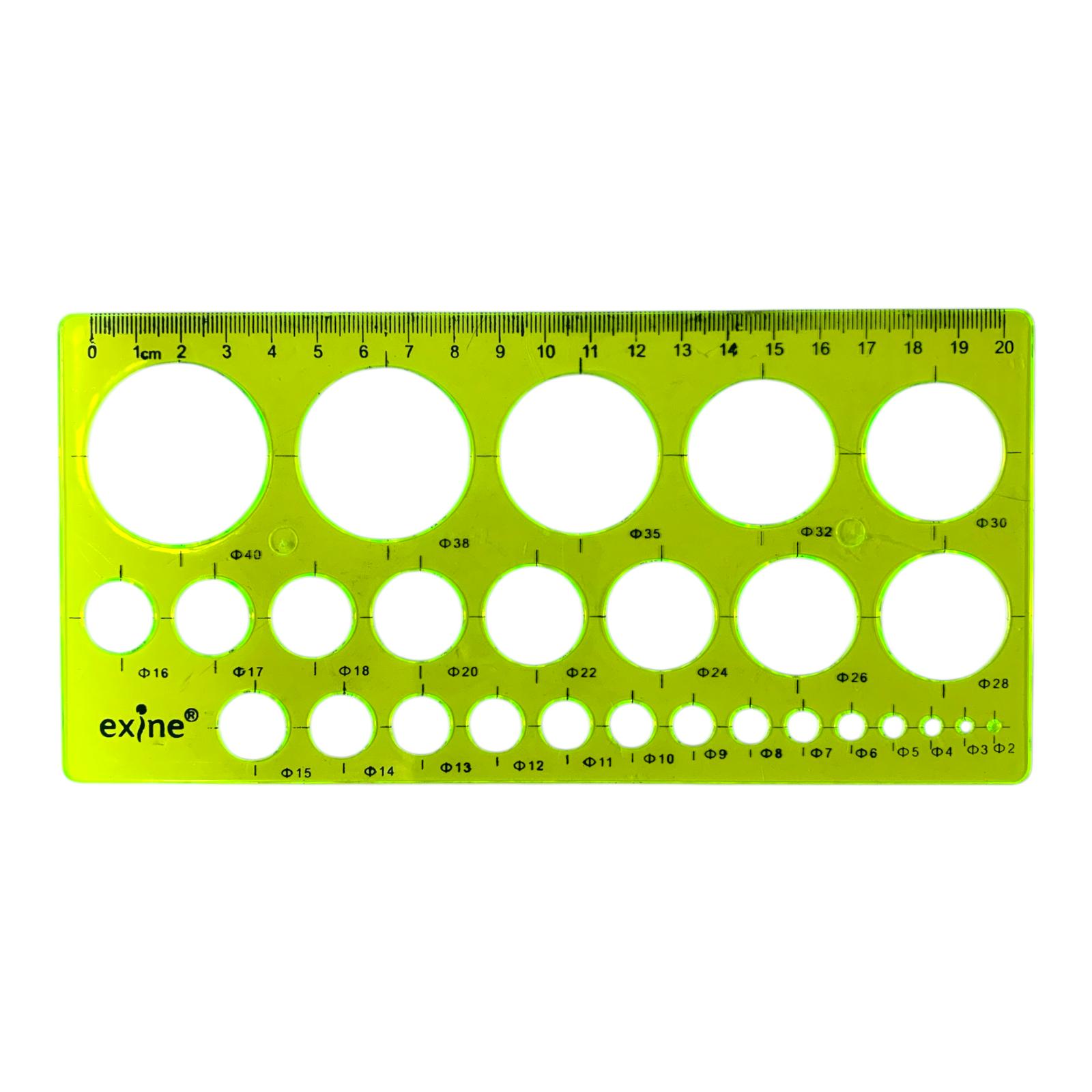 A&T Drawing Ruler Stencil 27 Circle Green Color || مسطرة ستنسل اي اند تي دوائر 27 دائرة لون أخضر