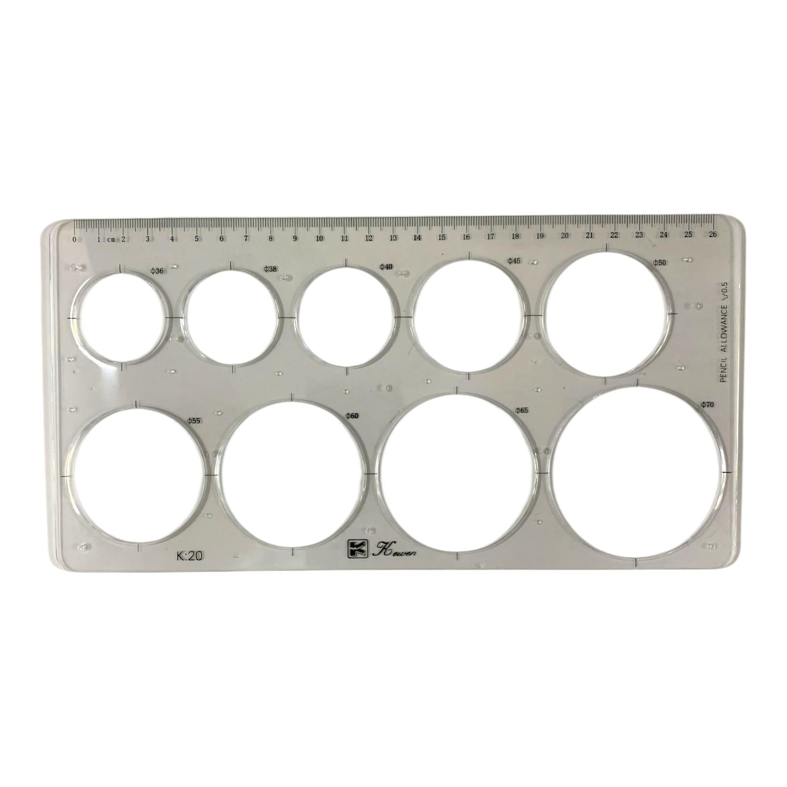 A&T Drawing Ruler Stencil 9 Circle || مسطرة ستنسل اي اند تي دوائر 9 دائرة