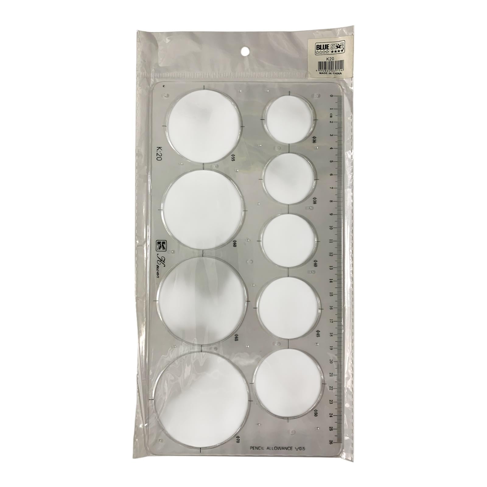 A&T Drawing Ruler Stencil 9 Circle || مسطرة ستنسل اي اند تي دوائر 9 دائرة