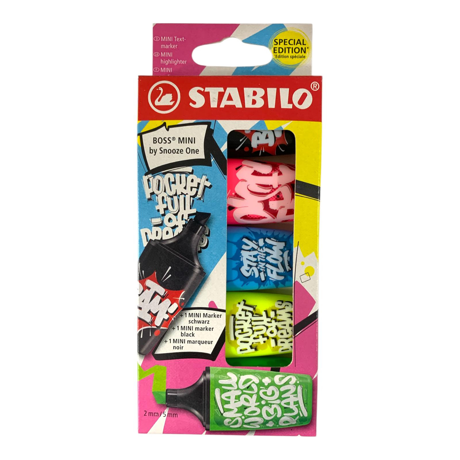 Stabillo Boss Mini Highlighter Special Edition 5 Pack || اقلام هايلايتر فسفوري تخطيط اصدار خاص ستابيلو 5 حبة