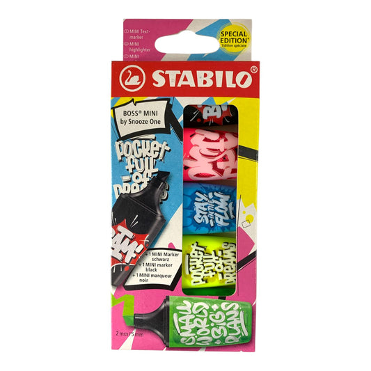 Stabillo Boss Mini Highlighter Special Edition 5 Pack || اقلام هايلايتر فسفوري تخطيط اصدار خاص ستابيلو 5 حبة
