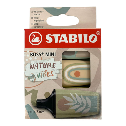 Stabillo Boss Mini Nature Vibes 3 Pack || اقلام هايلايتر فسفوري تخطيط ستابيلو 3 حبة الوان الطبيعة