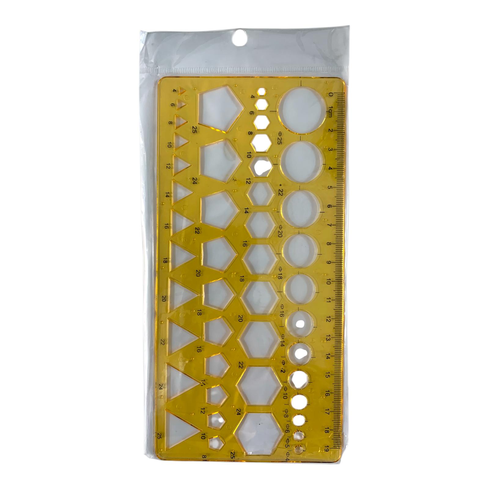 Engineering Stencil Ruler 12 Count Assorted Shapes || مسطرة اشكال هندسية 12 حجم لكل شكل