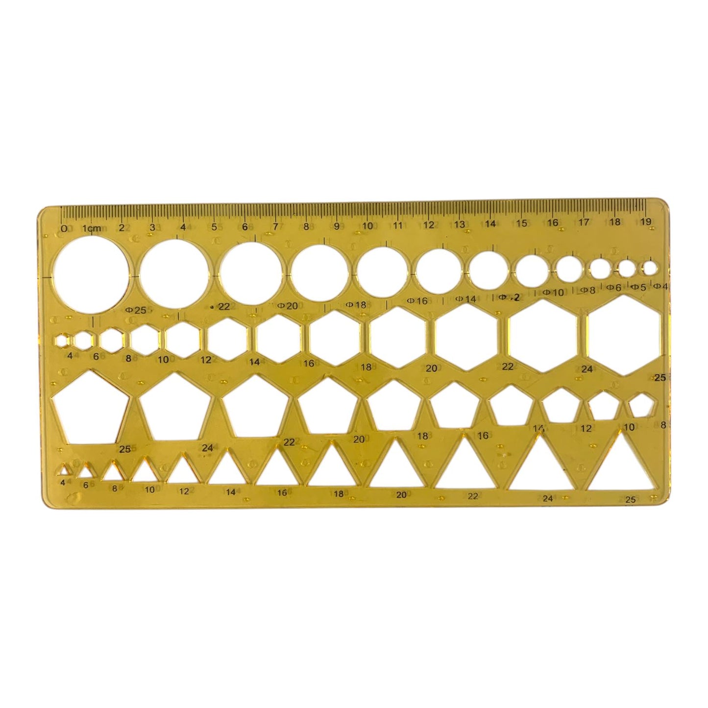 Engineering Stencil Ruler 12 Count Assorted Shapes || مسطرة اشكال هندسية 12 حجم لكل شكل