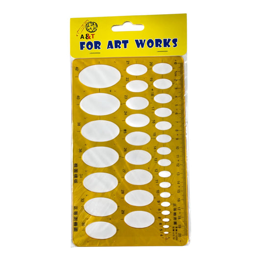 Engineering Ruler Isometric Drawing Template || مسطرة هندسية اشكال بيضاوية