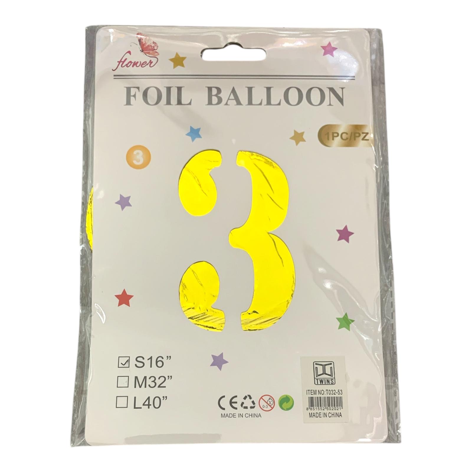 Foil Baloon Numbers Gold Colors 16 inch || بالون ارقام ذهبي حجم 16 انش