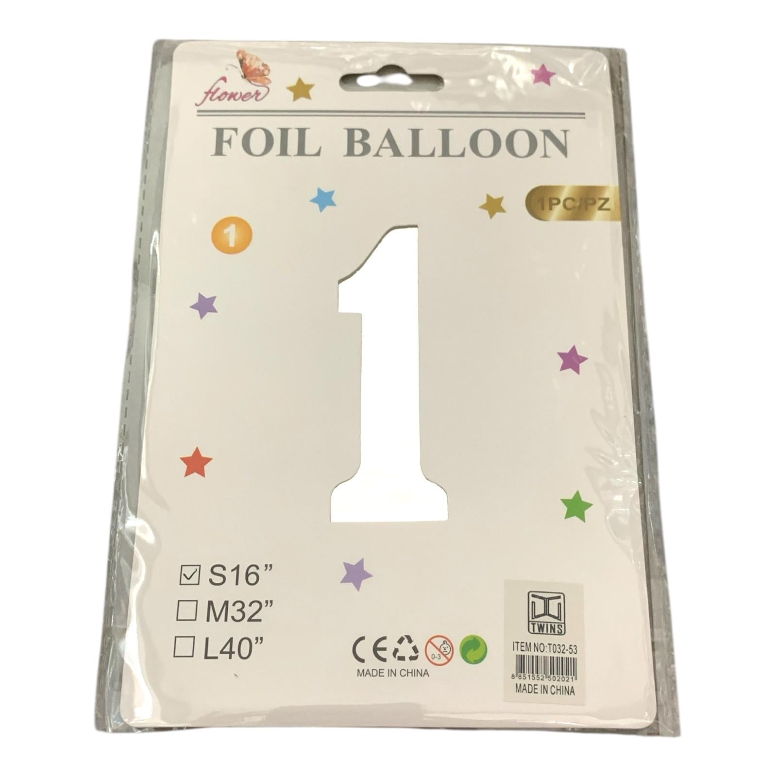 Foil Baloon Numbers Silver Colors 16 inch || بالون ارقام فضي حجم 16 انش