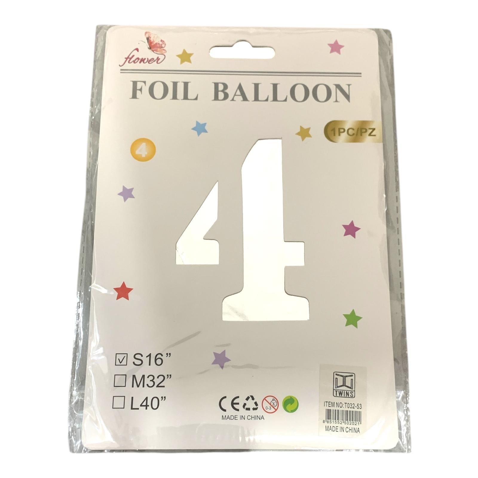 Foil Baloon Numbers Silver Colors 16 inch || بالون ارقام فضي حجم 16 انش