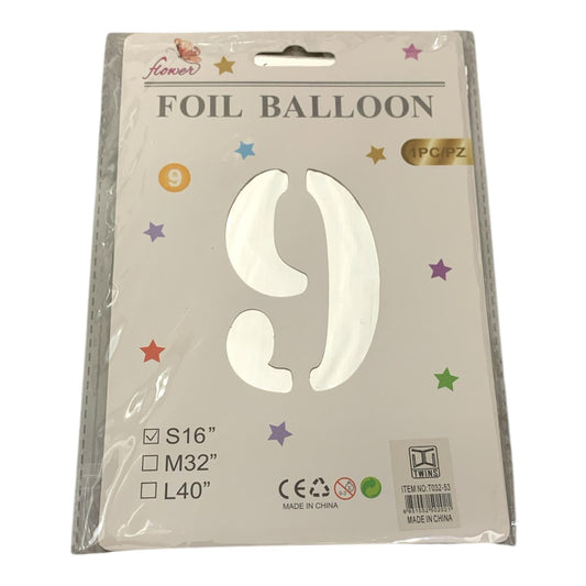 Foil Baloon Numbers Silver Colors 16 inch || بالون ارقام فضي حجم 16 انش