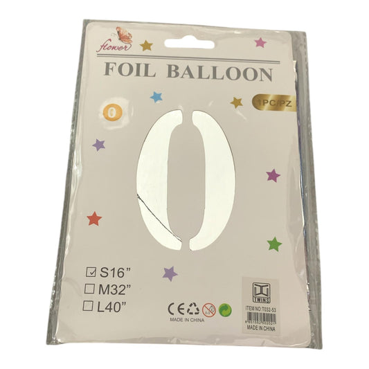 Foil Baloon Numbers Silver Colors 16 inch || بالون ارقام فضي حجم 16 انش
