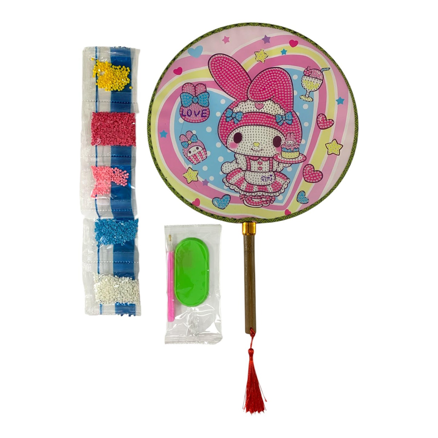 Kuromi Circular Crystal Board Wooden Handle #1 || لوحة دائرية كريستال للاطفال شكل كورومي #1