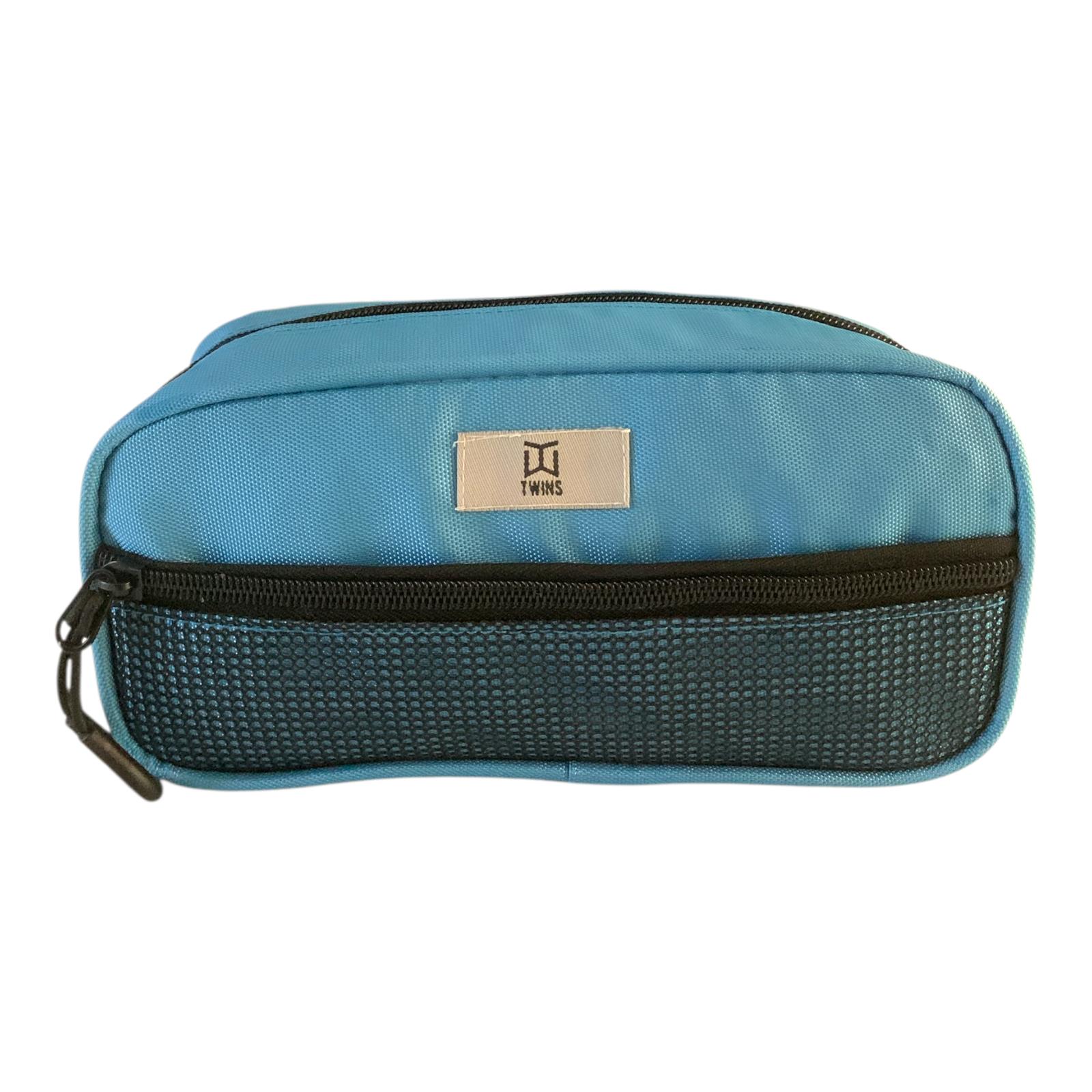 A&T Twins Pencil Case Large Size Blue Color || مقلمة توينز اي اند تي حجم كبير لون أزرق