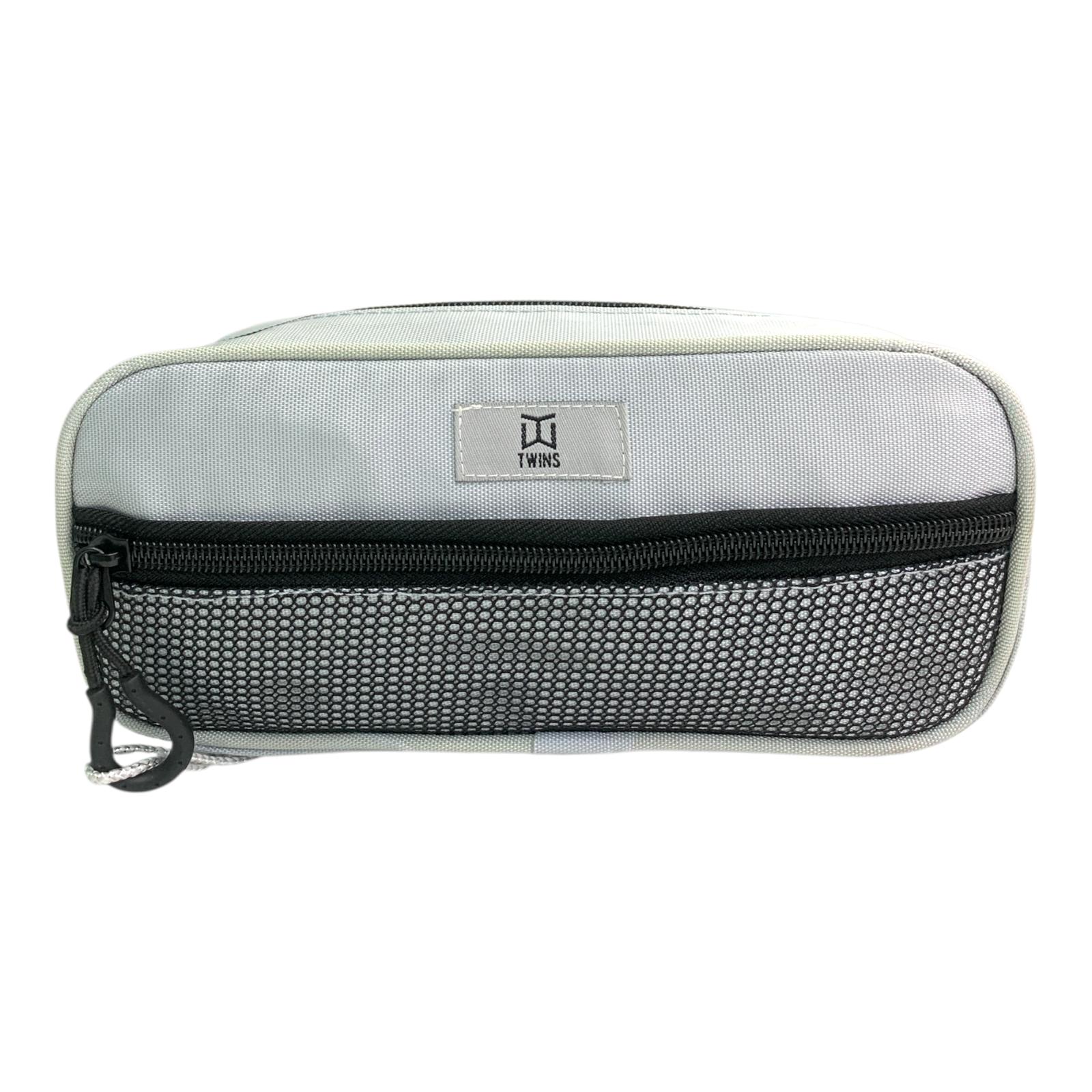 A&T Twins Pencil Case Large Size Grey Color || مقلمة توينز اي اند تي حجم كبير لون رمادي
