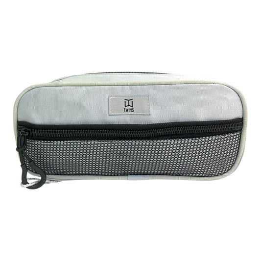 A&T Twins Pencil Case Large Size Grey Color || مقلمة توينز اي اند تي حجم كبير لون رمادي