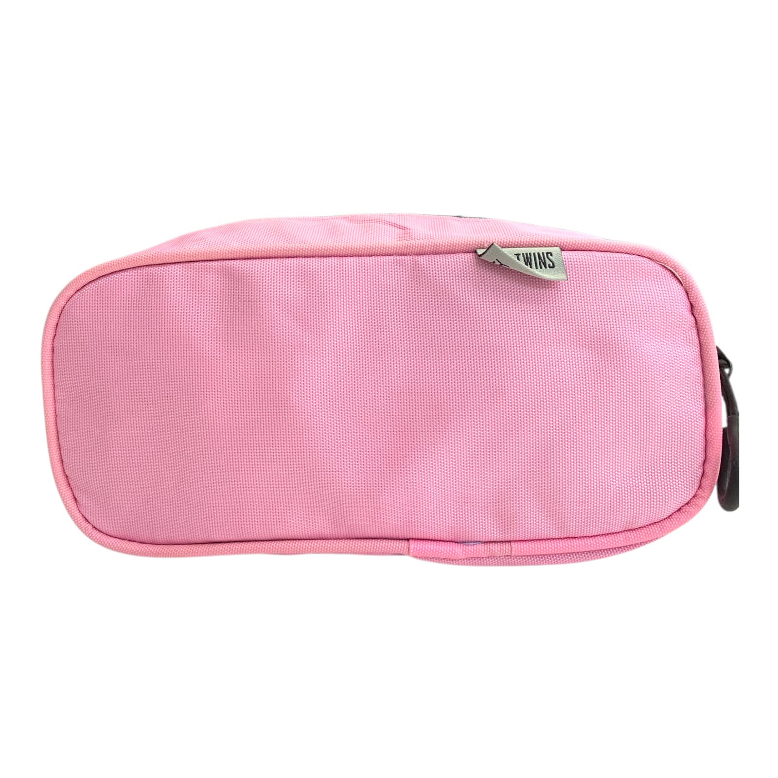 A&T Twins Pencil Case Large Size Pink Color || مقلمة توينز اي اند تي حجم كبير لون وردي