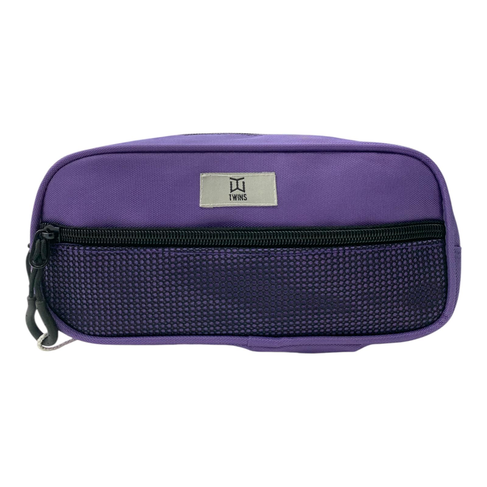 A&T Twins Pencil Case Large Size Purple Color || مقلمة توينز اي اند تي حجم كبير لون بنفسجي
