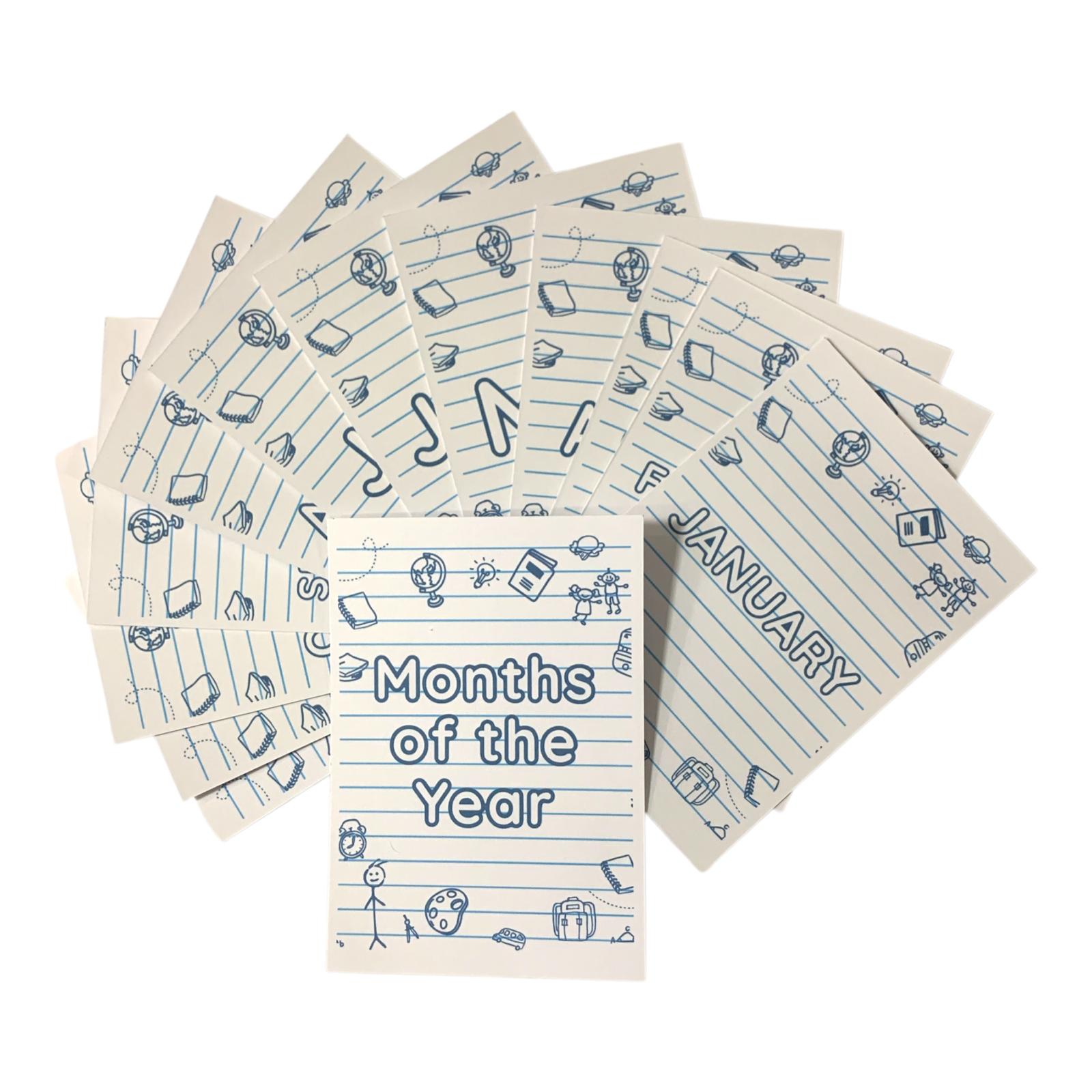 Educational Cards Classroom Strategies Months of the Year English || بطاقات تعليمية استراتيجيات و العاب نشاطات الفصل شهور السنة انجليزي