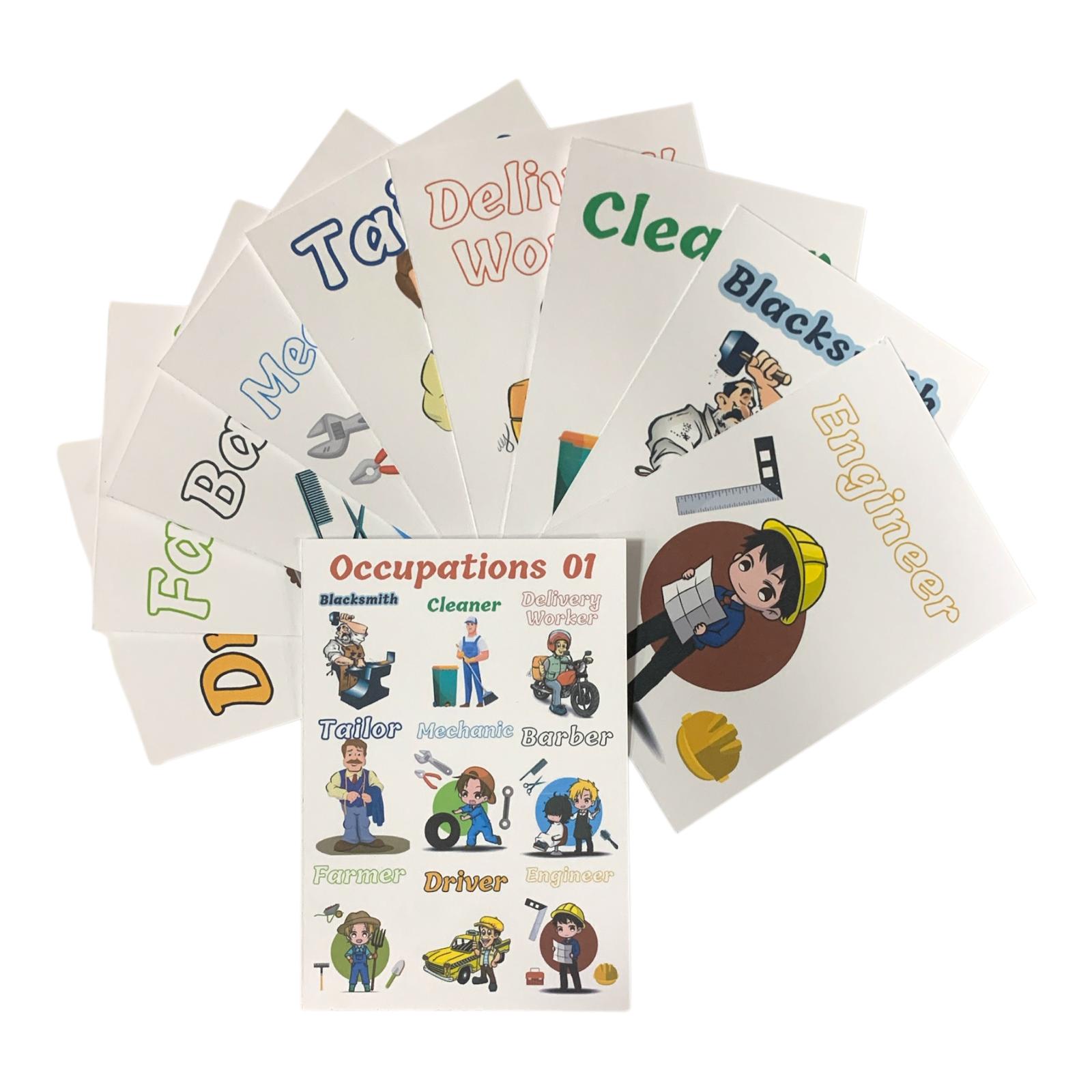 Educational Cards Classroom Strategies Occupations English 01 || بطاقات تعليمية استراتيجيات و العاب نشاطات الفصل بطاقات المهن انجليزي 1