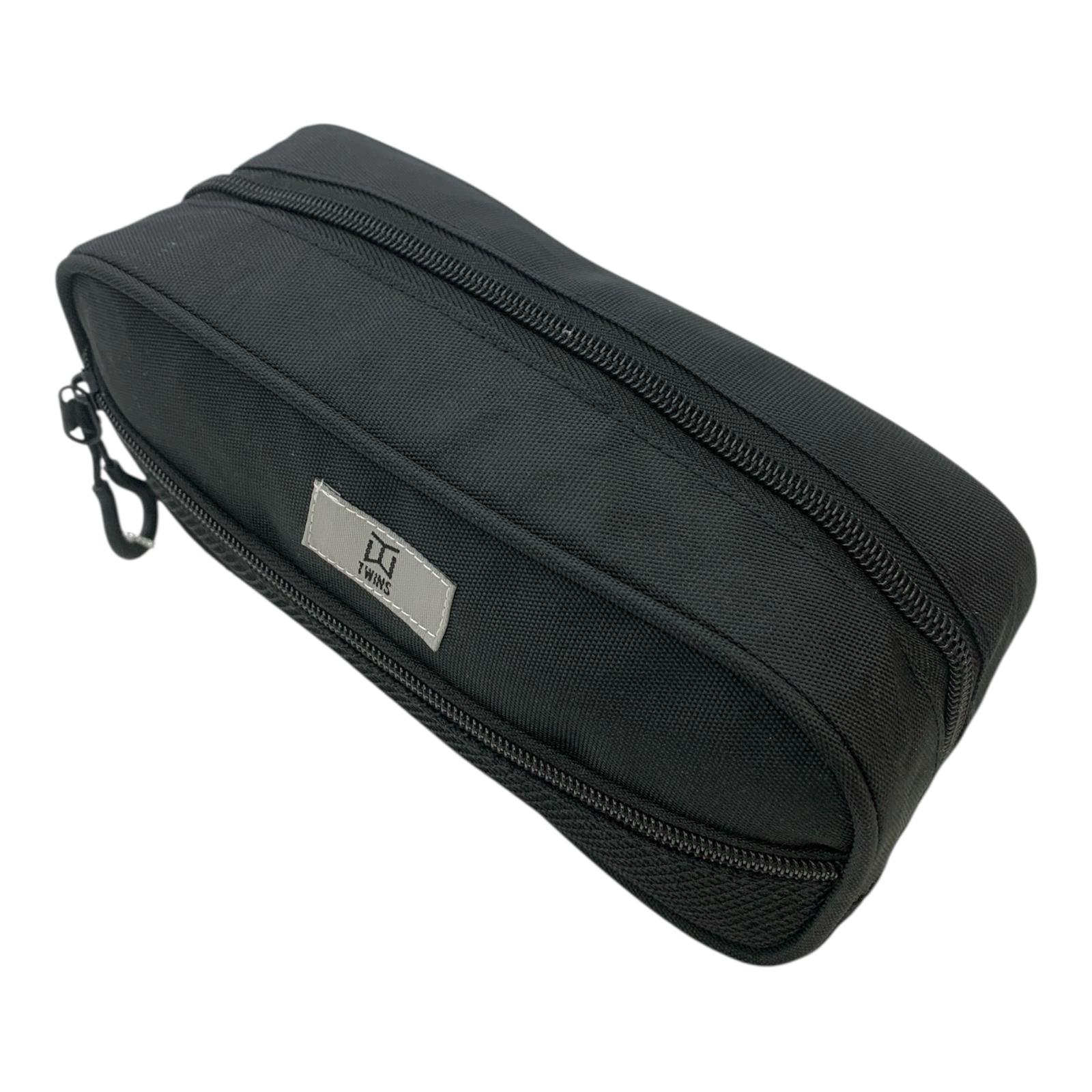 A&T Twins Pencil Case Large Size Black Color || مقلمة توينز اي اند تي حجم كبير لون اسود