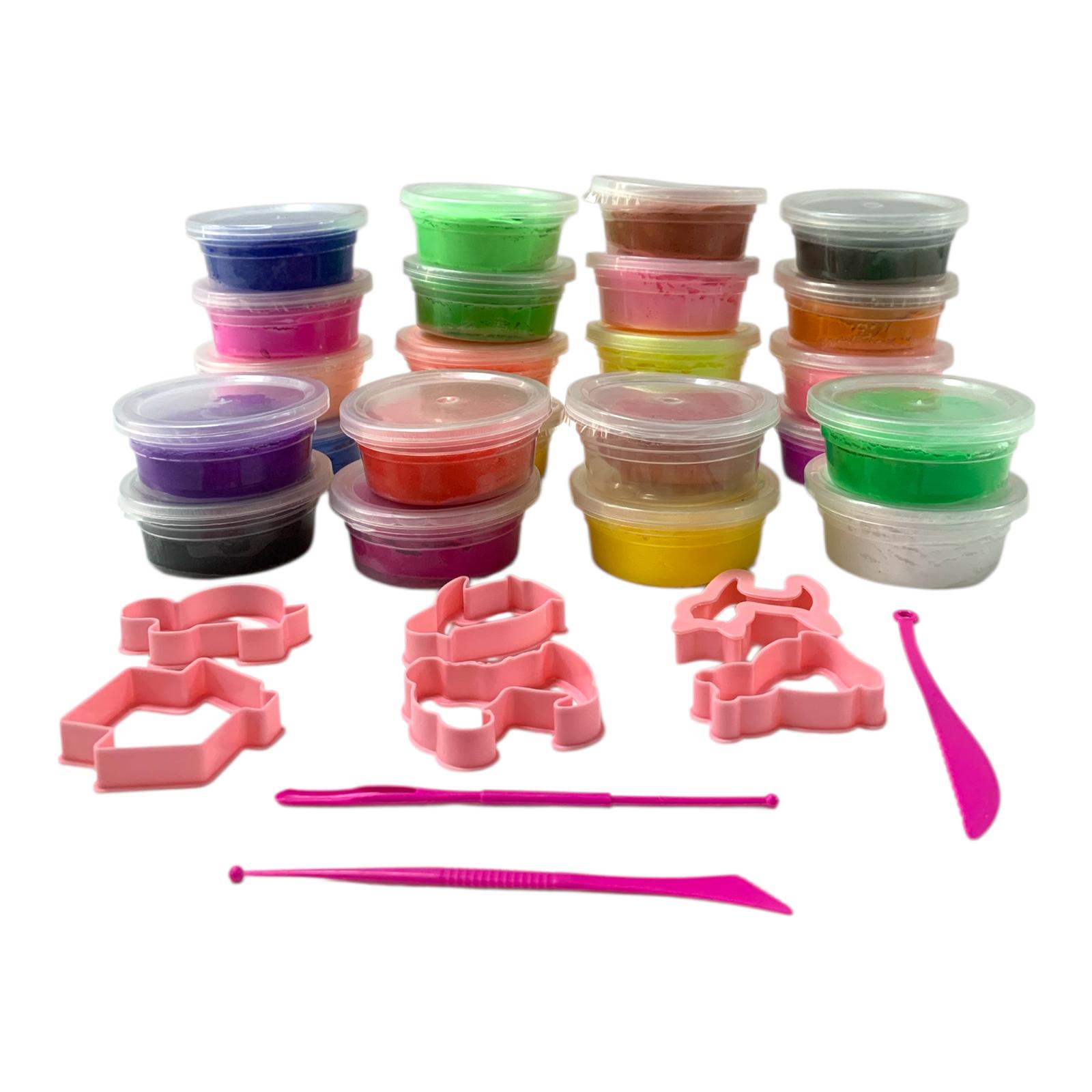 A&T Slime Set 24 Colors with Cutters #1  || مجموعة سلايم اي اند تي 24 لون مع قواطع #1