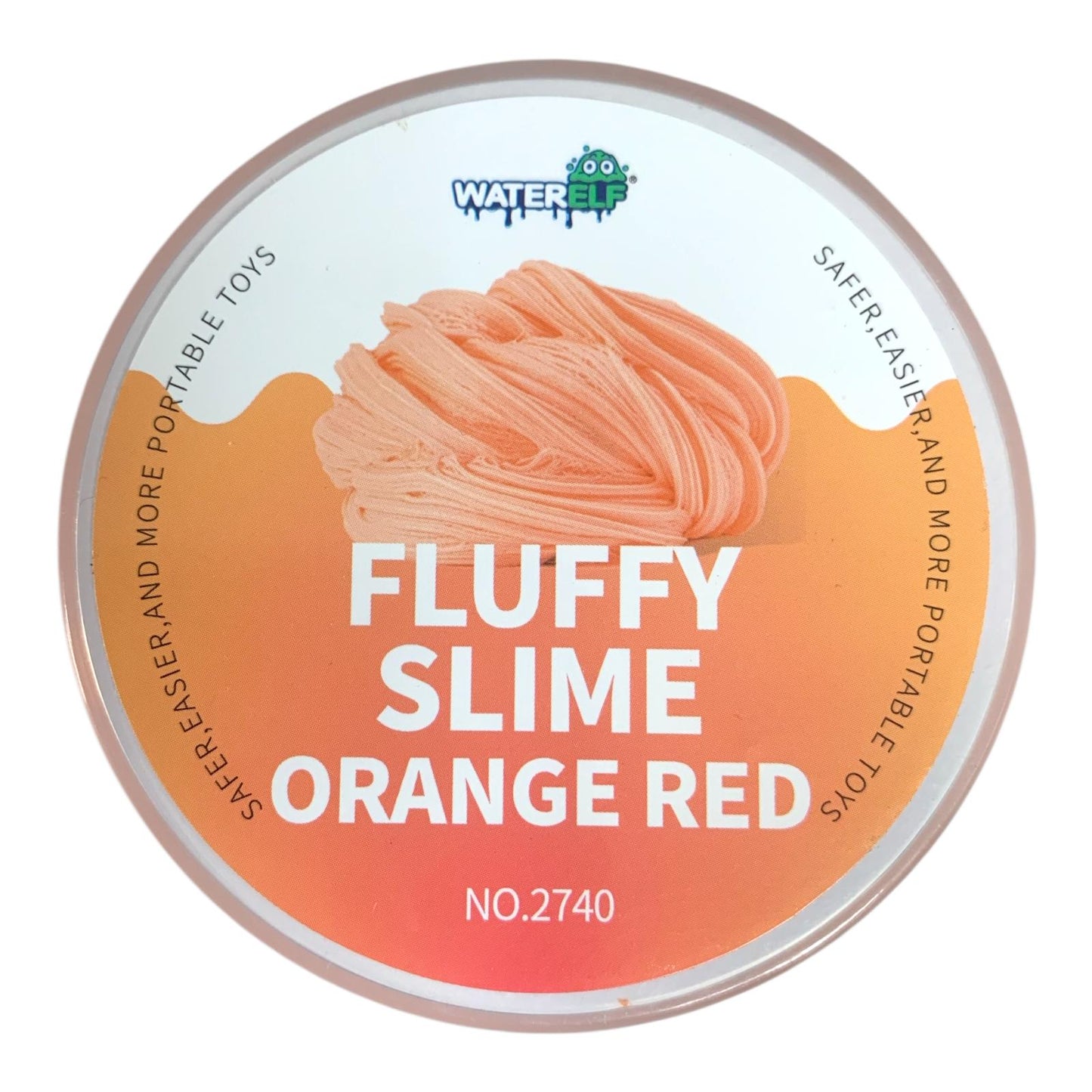Water Elf Fluffy Slime 120ml Orange Red || سلايم 120 مل فلافي لون برتقالي احمر