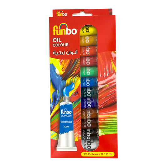 Funbo Oil Color Set 12 Colors 12 ml || الوان زيتية فنبو 12 لون حجم 12 مل