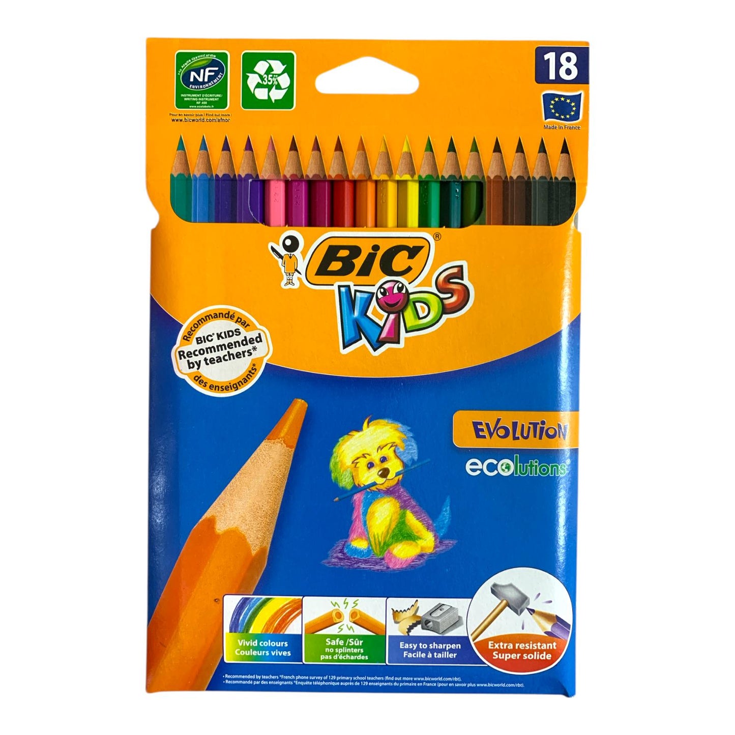 Bic Kids Evolution 18 Colored Pencils || الوان خشبية بيك للاطفال 18 لون