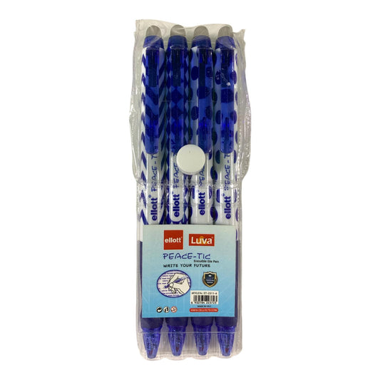 Cello Peace tic Erasable Ballpoint Pens 4 Pcs || باكيت اقلام حبر سيلو ماسح بييس تك 4 قلم