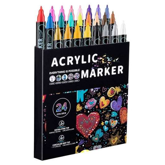 Acrylic Marker 24 Color Set || اقلام اكريليك ماركر 24 لون