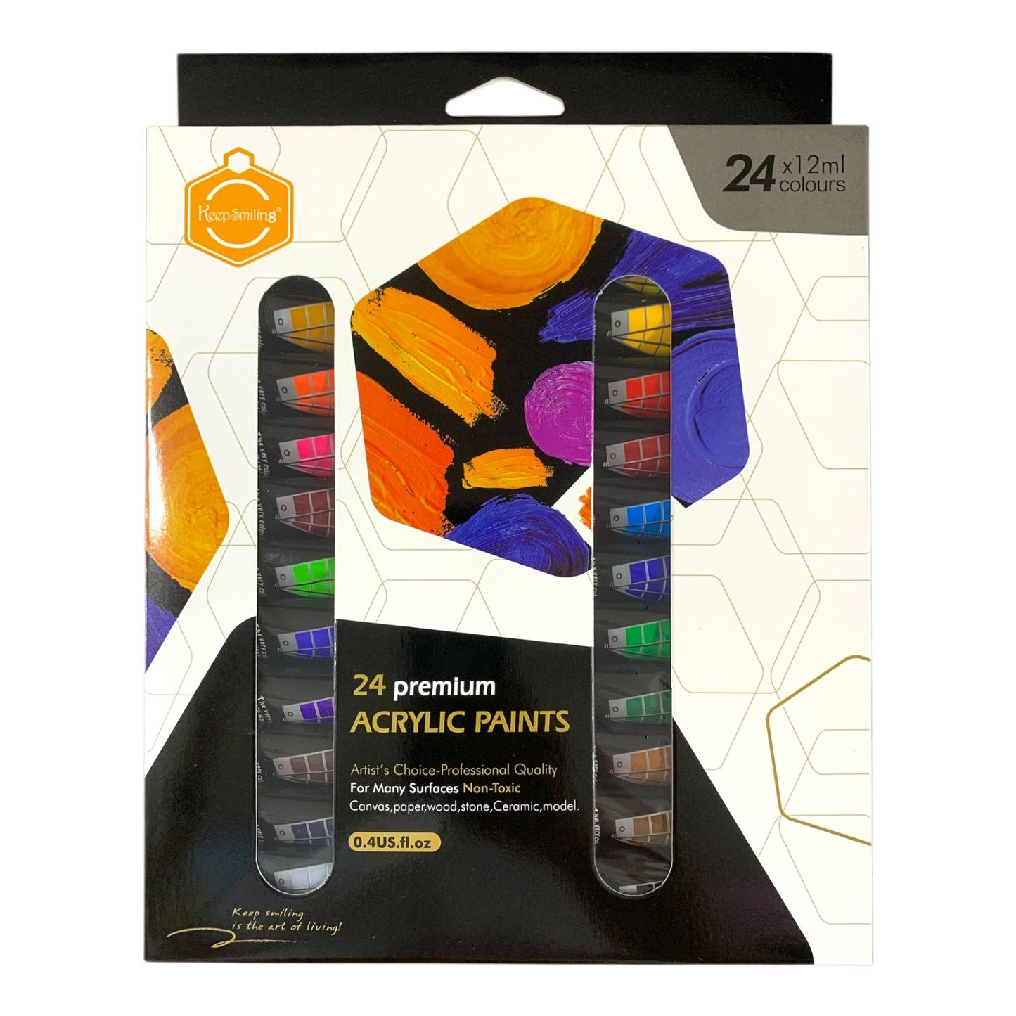 Acrylic Paint 24 Premium Colors || الوان اكريليك كيب سمايلينج 23 لون