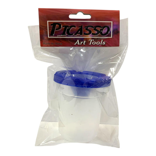 Picasso Art Tools No-Spill Paint Cup with Lid & Brush Wiper Funnel || كوب طلاء "بيكاسو" مانع للانسكاب مع غطاء وممسحة فرشاة - أدوات فنية الأطفال