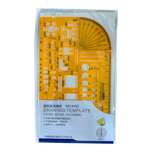 Architectural Furniture Drawing Template Ruler (NO.4355) || مسطرة اثاث هندسية 4355